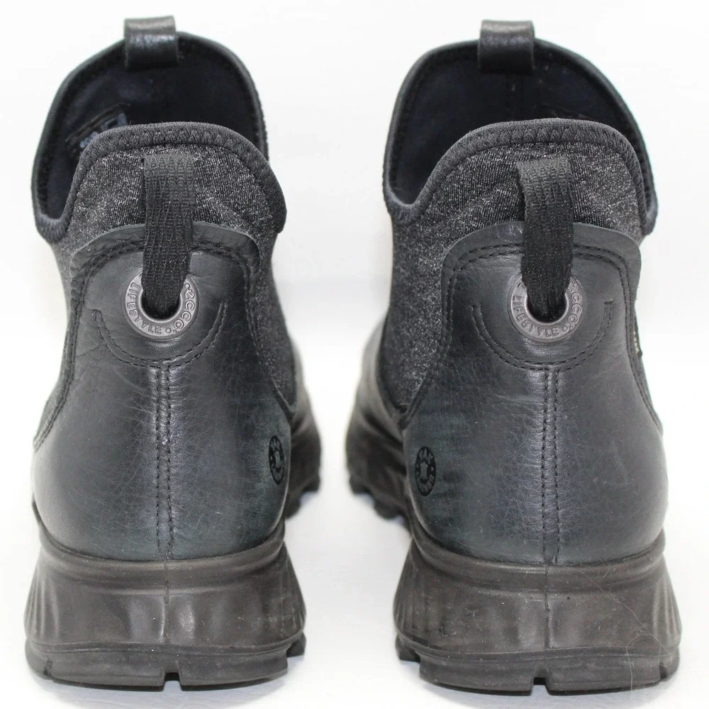 ECCO Exostrike Gore-Tex‎ Yak Leather Boots Black/Dark Shadow Waterproof Womens 6